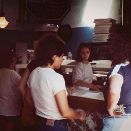 Spiritus pizza movie napkin and a slice