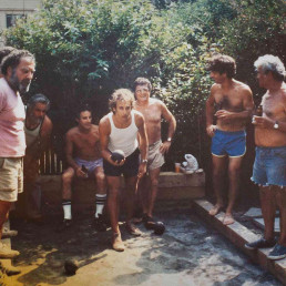 Spiritus pizza movie backyard garden Bocce ball